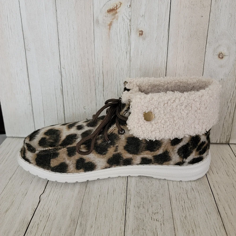 GYPSY JAZZ- ODION TAUPE LEOPARD HIGH TOP SNEAKERS - Picture 8 of 8